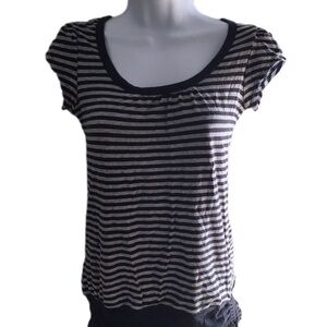 Striped Blue and Gray Women's Top